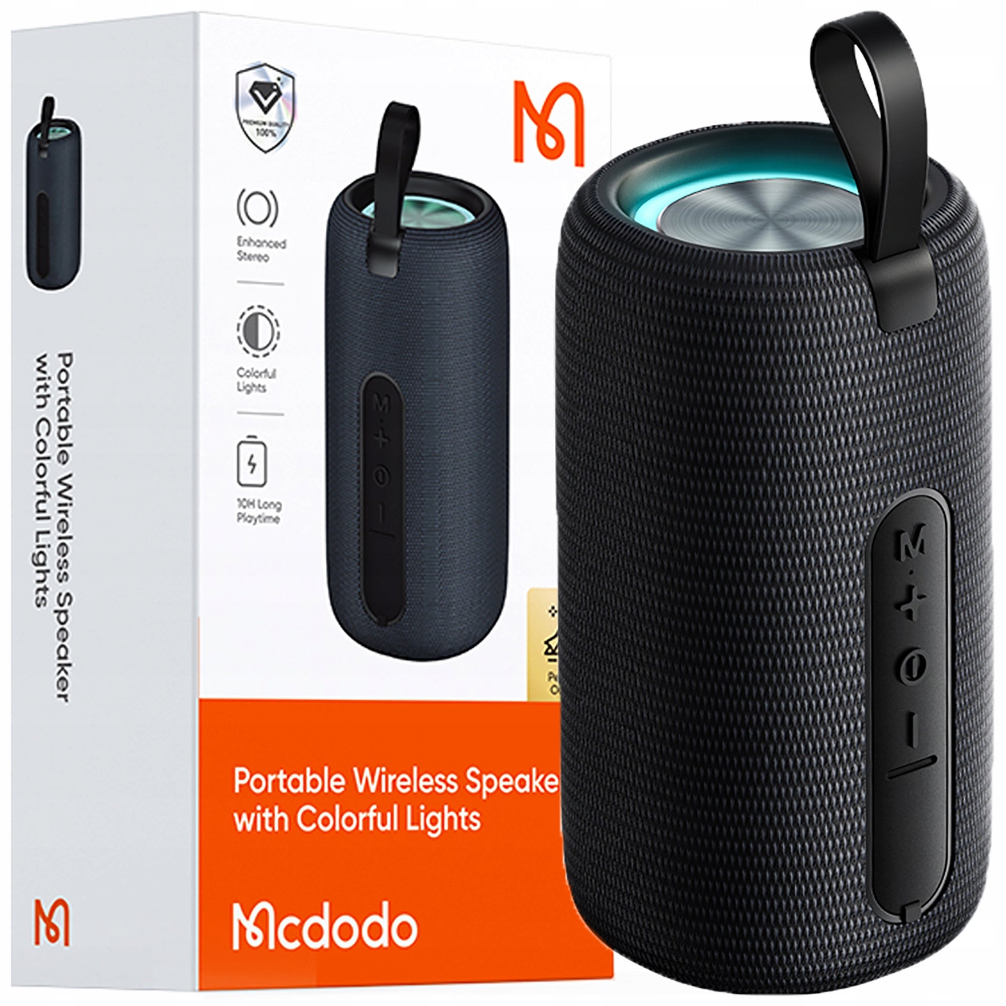 MCDODO BLUETOOTH SPEAKER PORTABLE SMALL 10H USB-C WIRELESS GREY