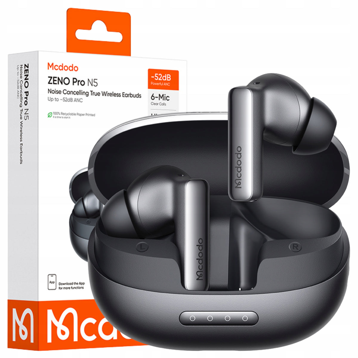 MCDODO BLUETOOTH WIRELESS EARBUDS WITH MICROPHONE CASE ANC ENC