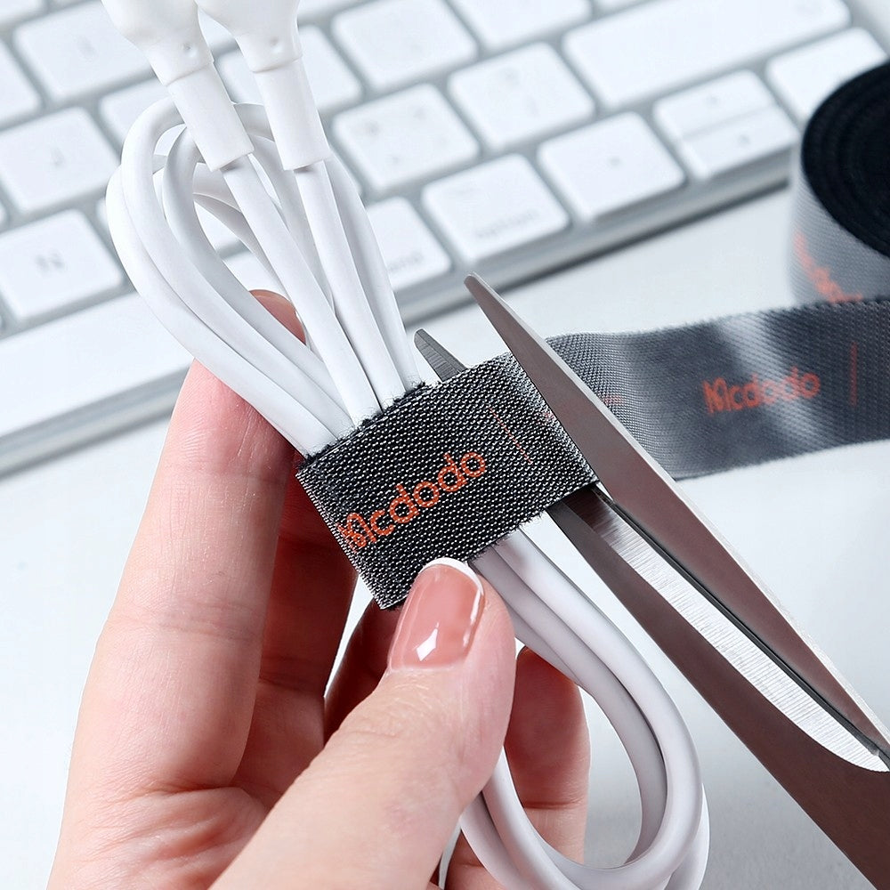 MCDODO CABLE ORGANIZER VELCRO TAPE BAND MAGIC TAPE 1M Color black