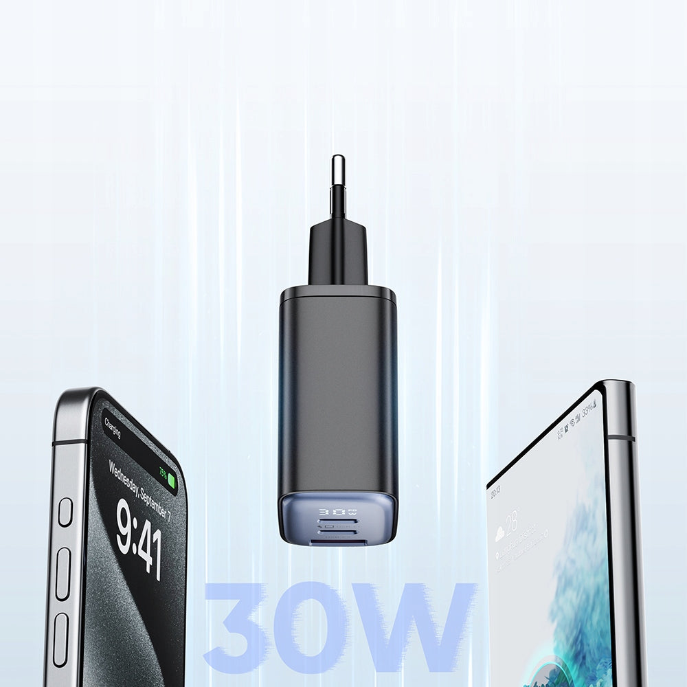 MCDODO FAST CHARGER FOR IPHONE 2XUSB-C 1XUSB PD 30W LED METER Manufacturer code CH-2180
