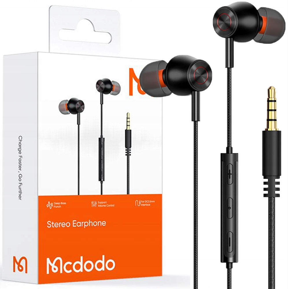 MCDODO WIRED IN-EAR HEADPHONES FOR PHONE WITH MICROPHONE MINI JACK