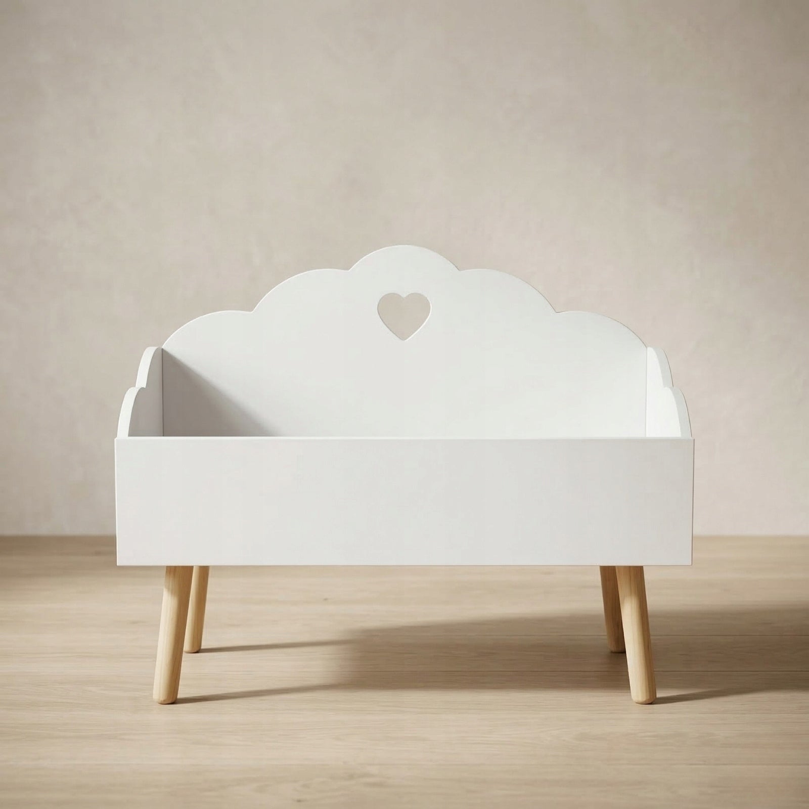 MDF TOY CHEST WITH CLOUD MOTIF WHITE CONTAINER 55X45X28 TO 30KG Brand EDAXO