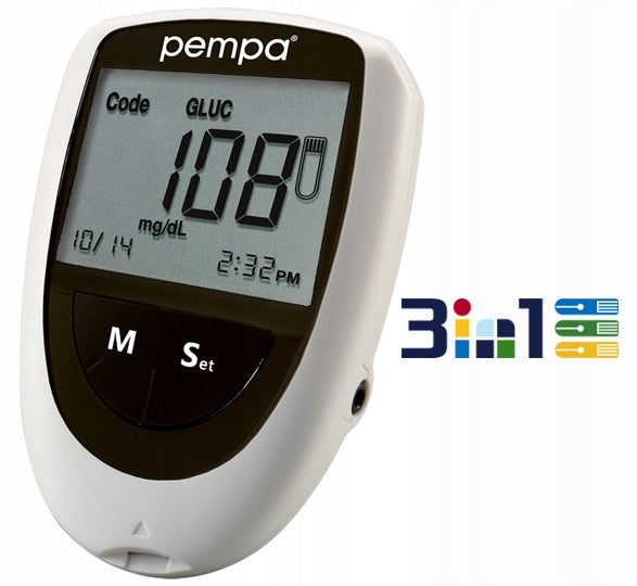 MEASUREMENT 3IN1 PEMPA CHOLESTEROL URIC ACID GLUCOSE + FREEBIE x3 Packaging status original