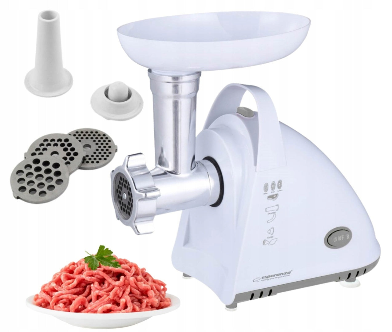 MEAT GRINDER 2000W FOR FILLING ELECTRIC SAUSAGE 3 STRAINERS