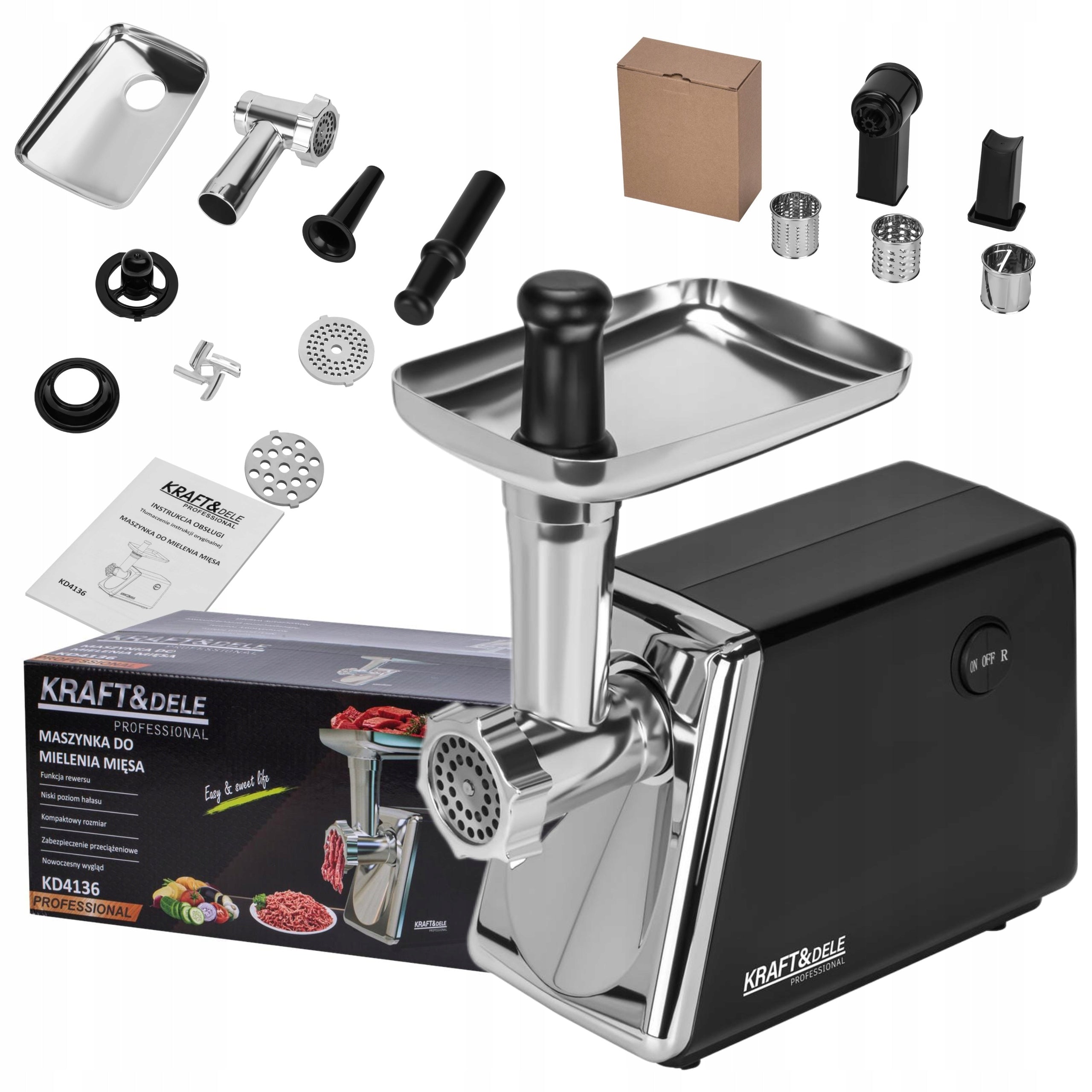 MEAT GRINDER 2200W SET MASSAGING SHREDDER BLACK KD4136