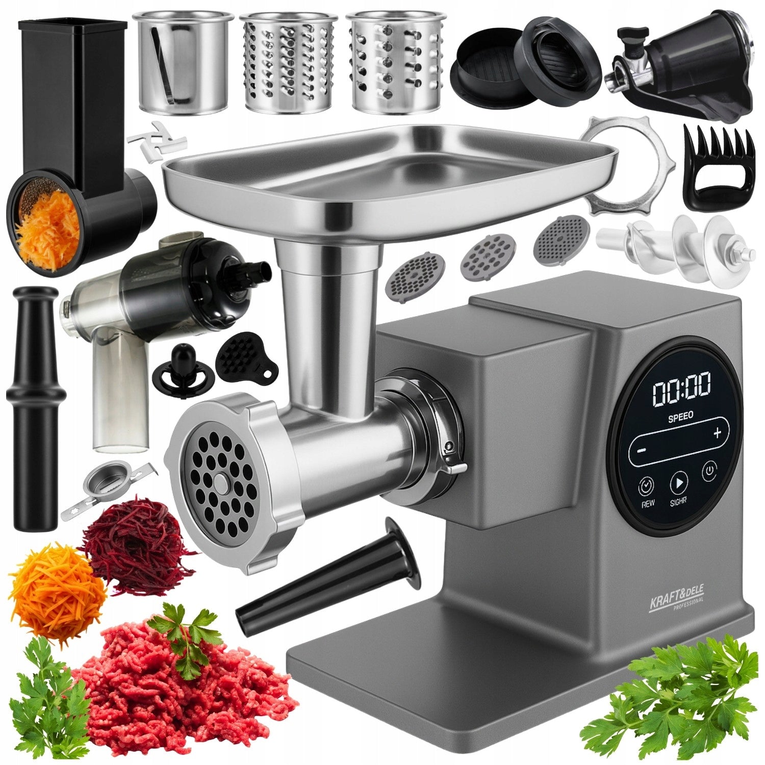 MEAT GRINDER 4KG/MIN 2500W DISPLAY ACCESSORIES STRONG NEW* Packaging status original