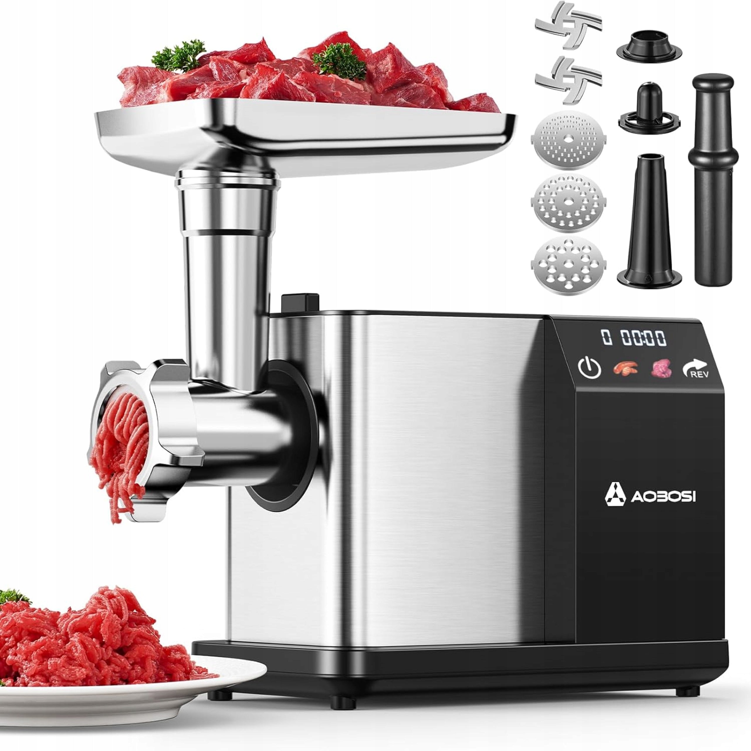 MEAT GRINDER AAOBOSI 3000W SAUSAGE SET 2KG/MIN