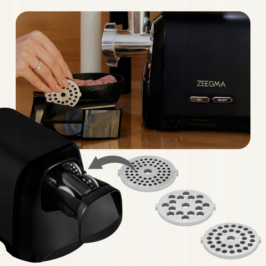 MEAT GRINDER BLACK GRINDING ELECTRIC SHREDDER 1900W 3kg/min Brand Zeegma
