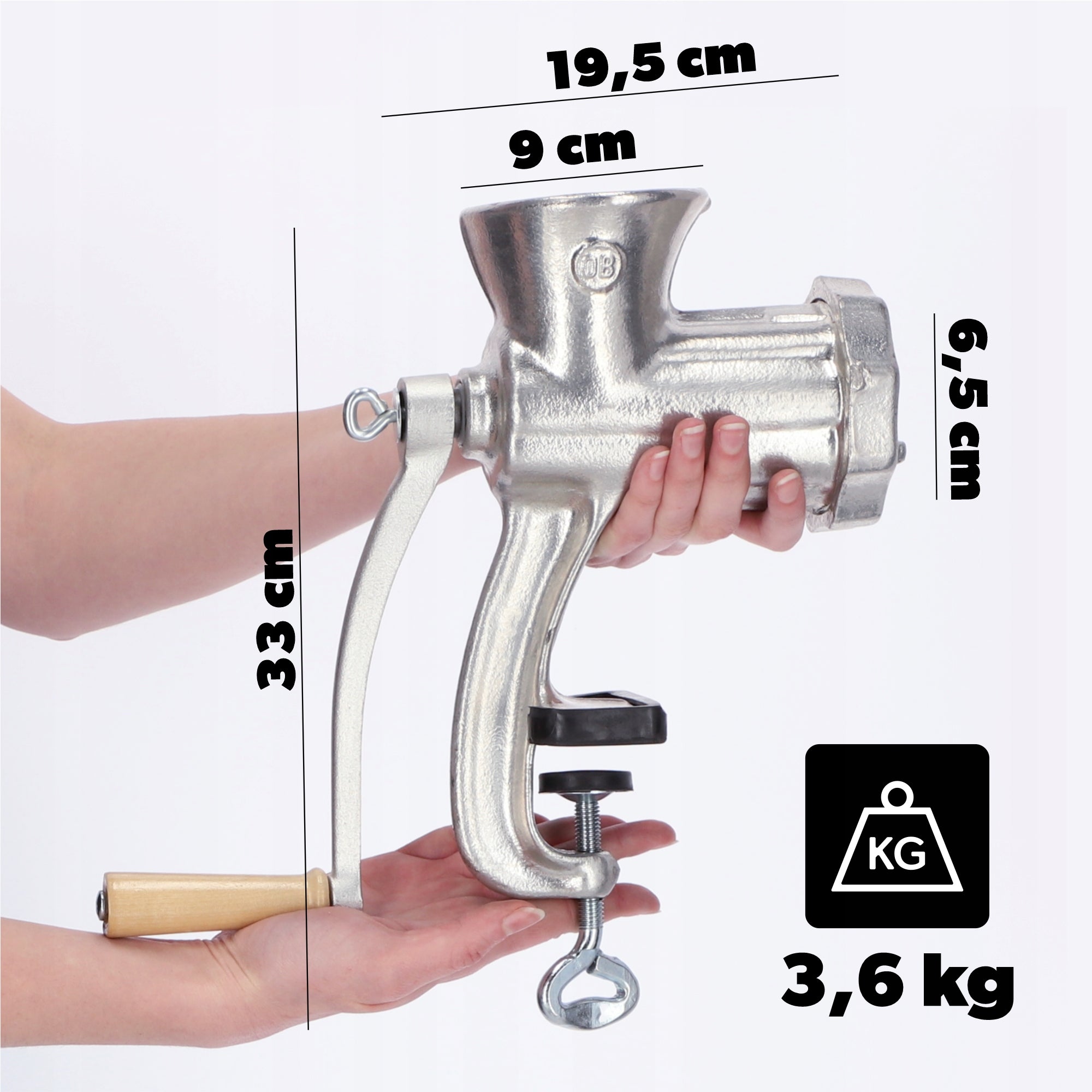 MEAT GRINDER HAND CAST IRON 10 GRINDER ALFA Poland ORIGINAL Brand Kadax