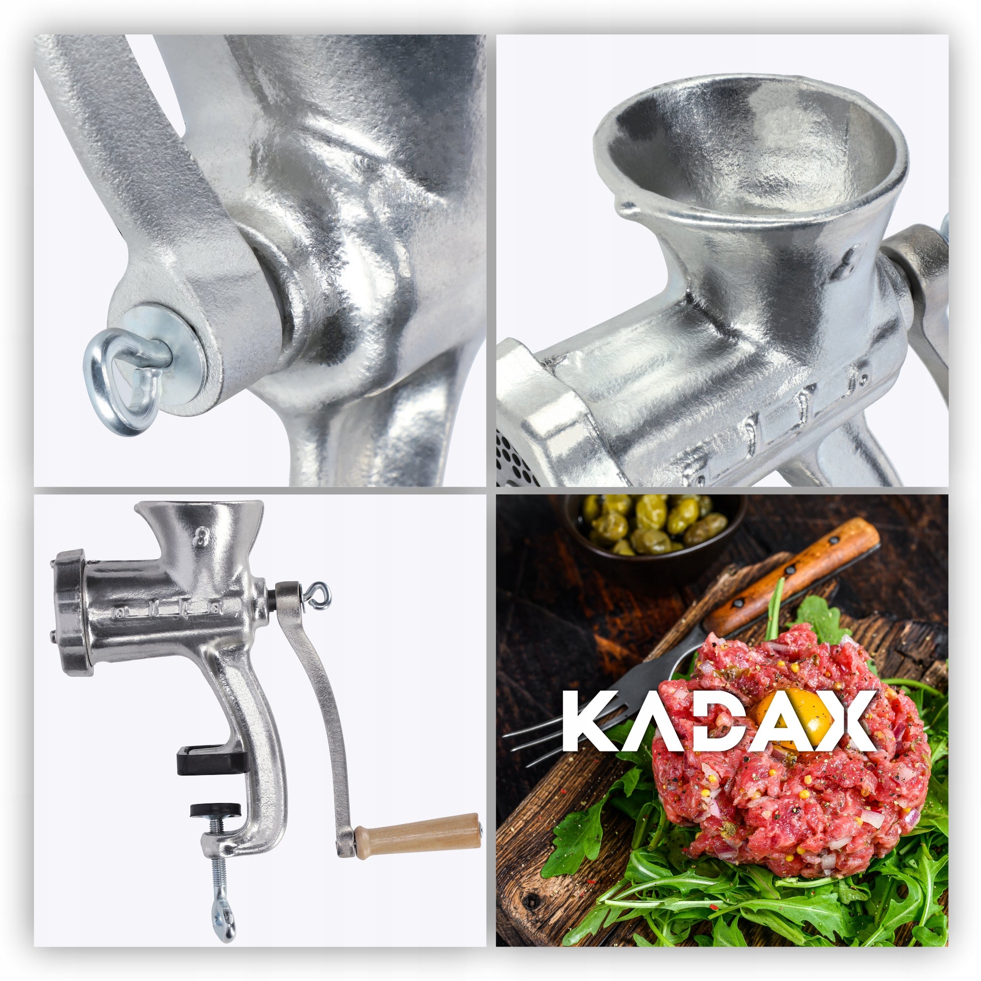 MEAT GRINDER HAND CAST IRON 8 GRINDER ALFA POLAND ORIGINAL Brand Kadax
