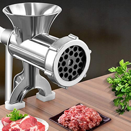 MEAT GRINDER MANUAL STEEL ALUMINUM WOODEN HANDLE Brand no brand