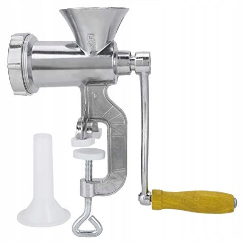 MEAT GRINDER MANUAL STEEL ALUMINUM WOODEN HANDLE