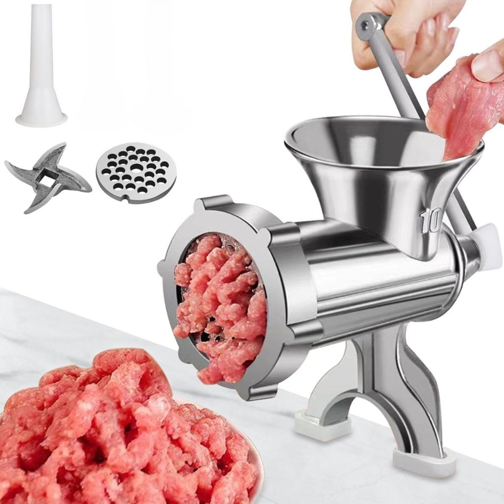 MEAT GRINDER MANUAL STUFFER WITH SAUSAGE TIP MANUAL