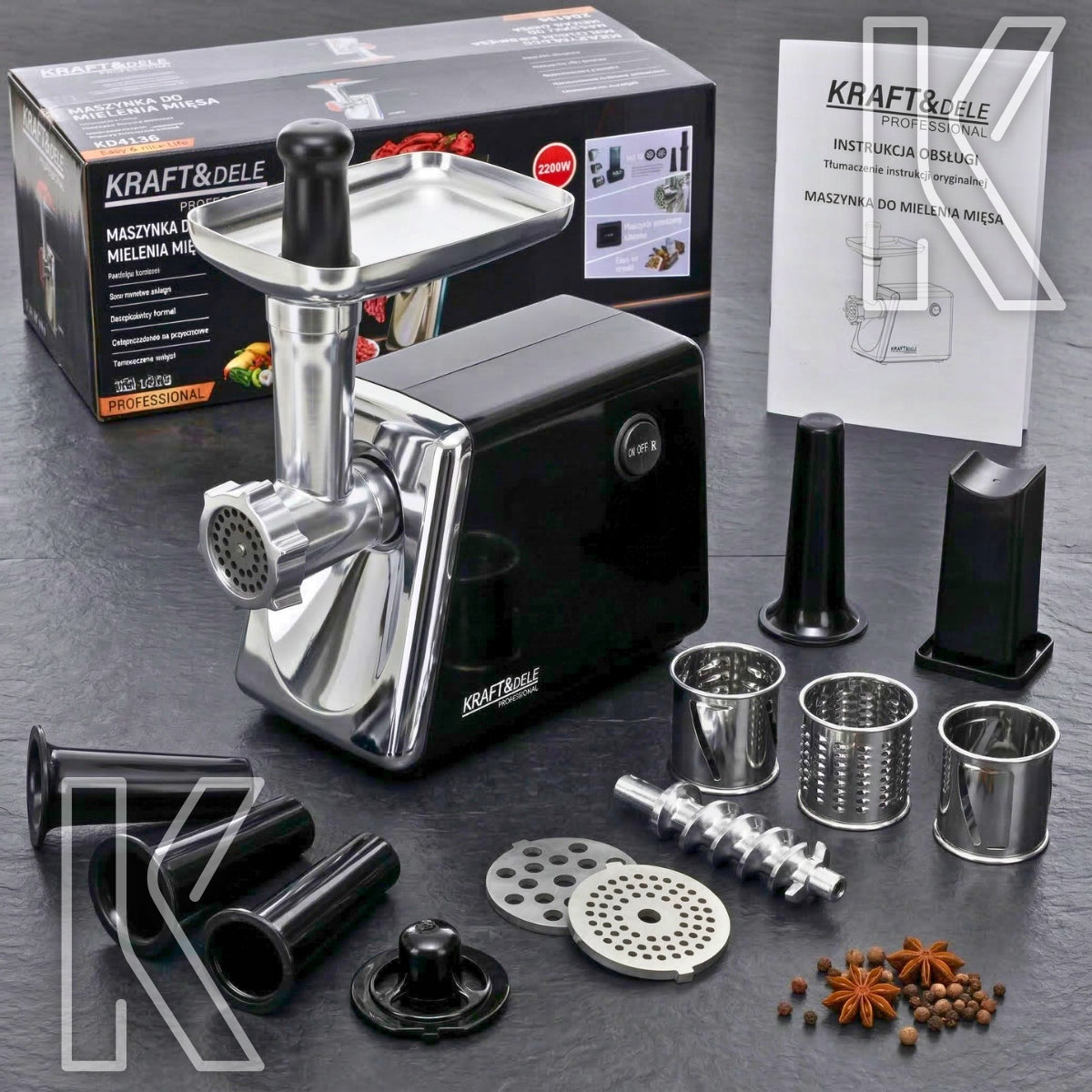 MEAT GRINDER SHREDDER SAUSAGE MAKING MACHINE 2200W Packaging status original