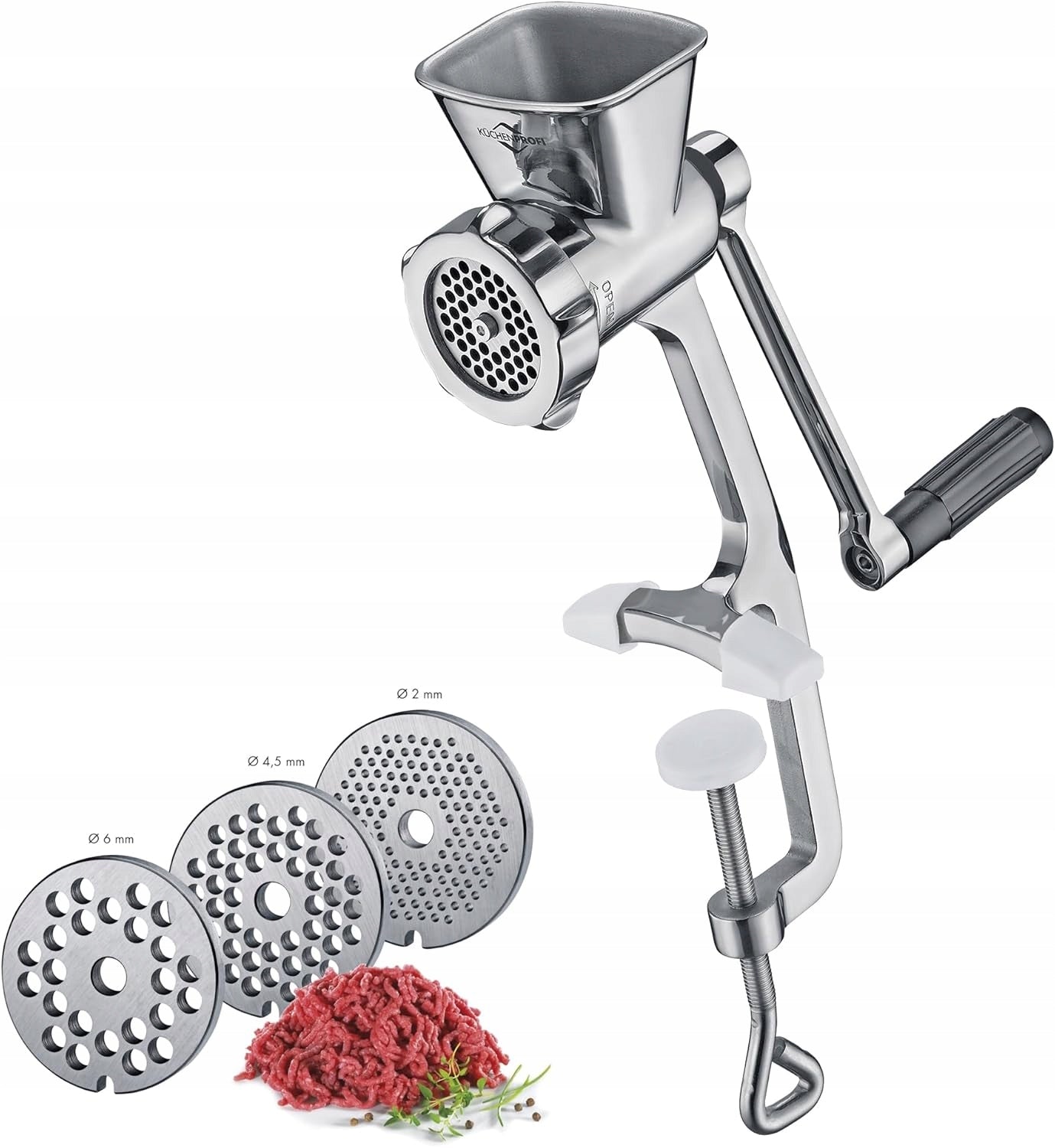 MEAT GRINDER STAINLESS STEEL MANUAL 3 DISCS SAUSAGE