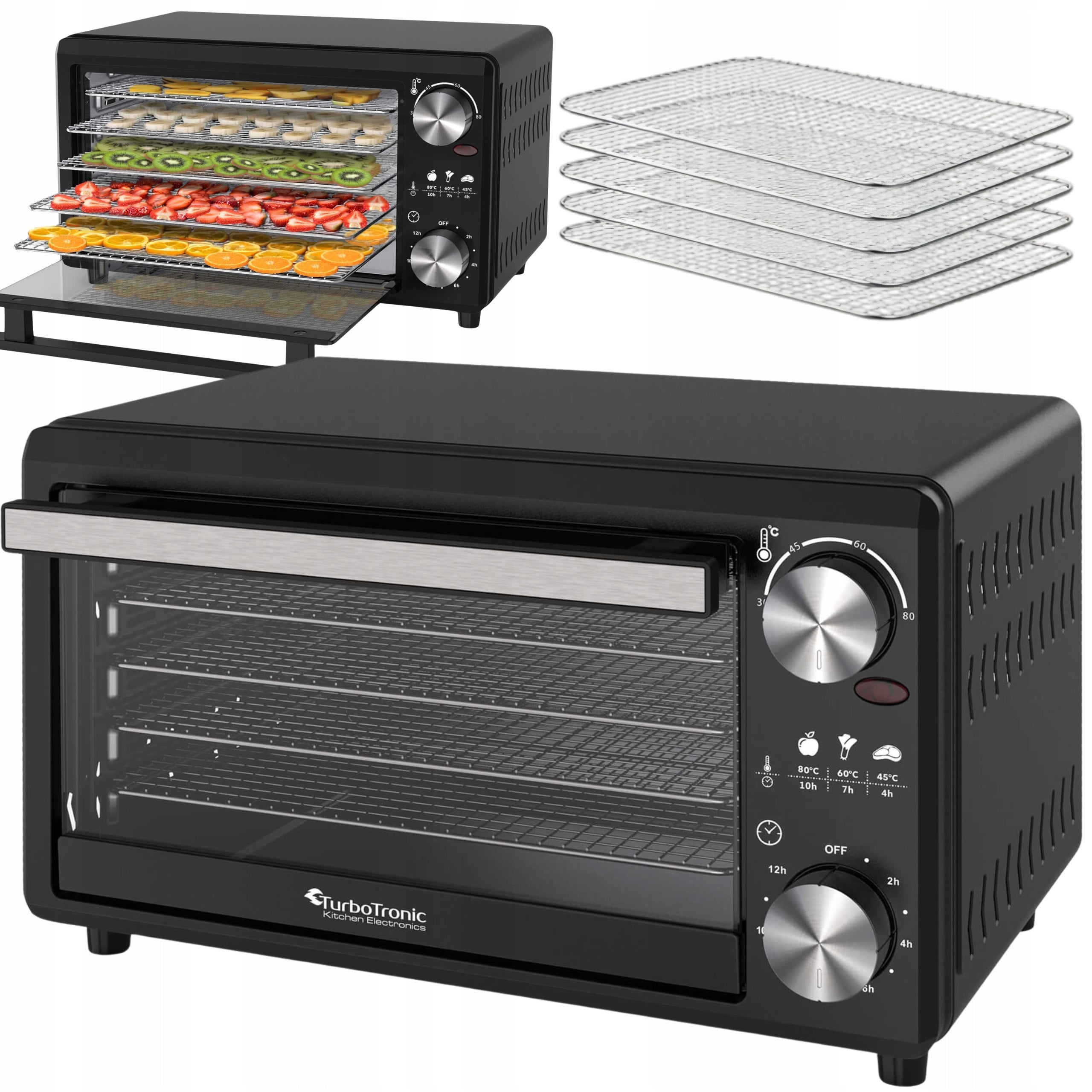 MEAT VEGETABLE FRUIT MUSHROOM DEHYDRATOR DRYER 14L 350W 30-80°C 5 SIT