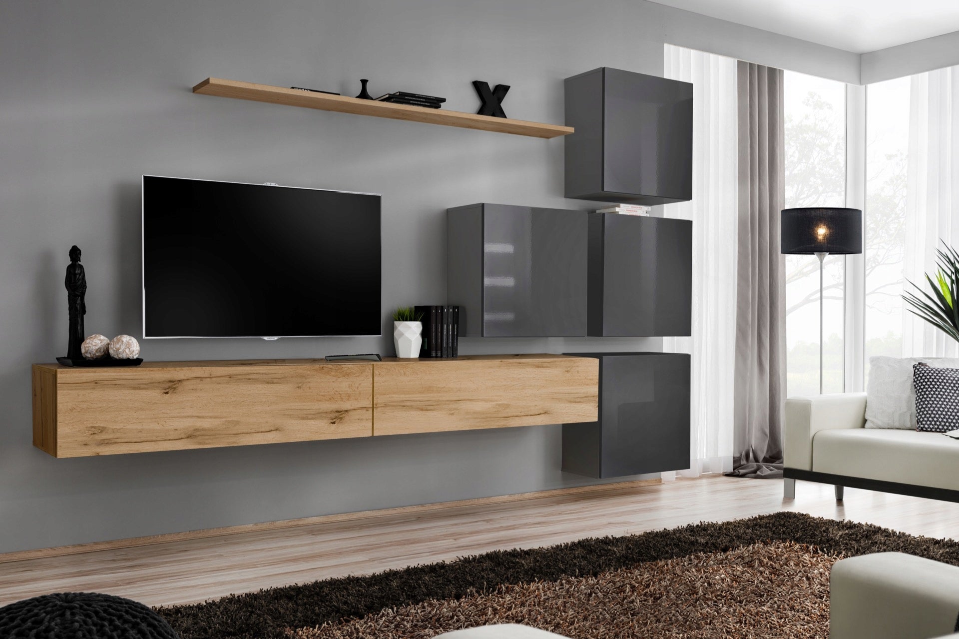 Section Switch IX, Eiche/Grau 