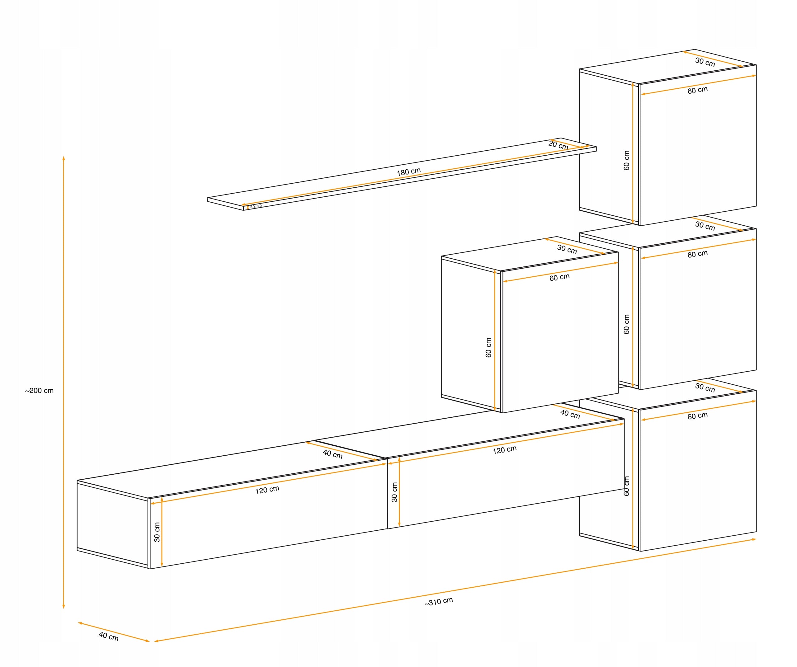 Section Switch IX, Eiche/Weiß 