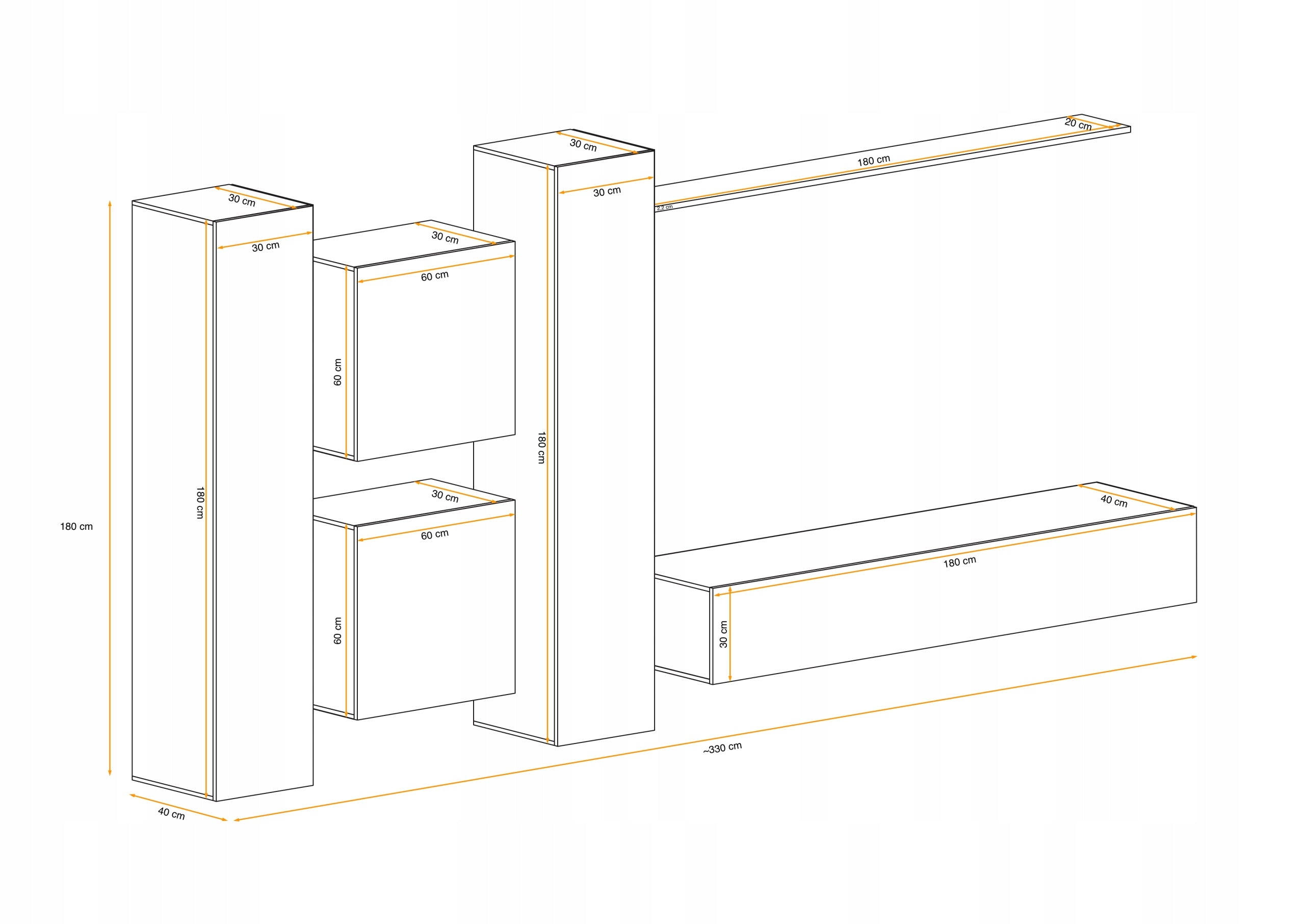 Section Switch VI, Eiche/Grau 