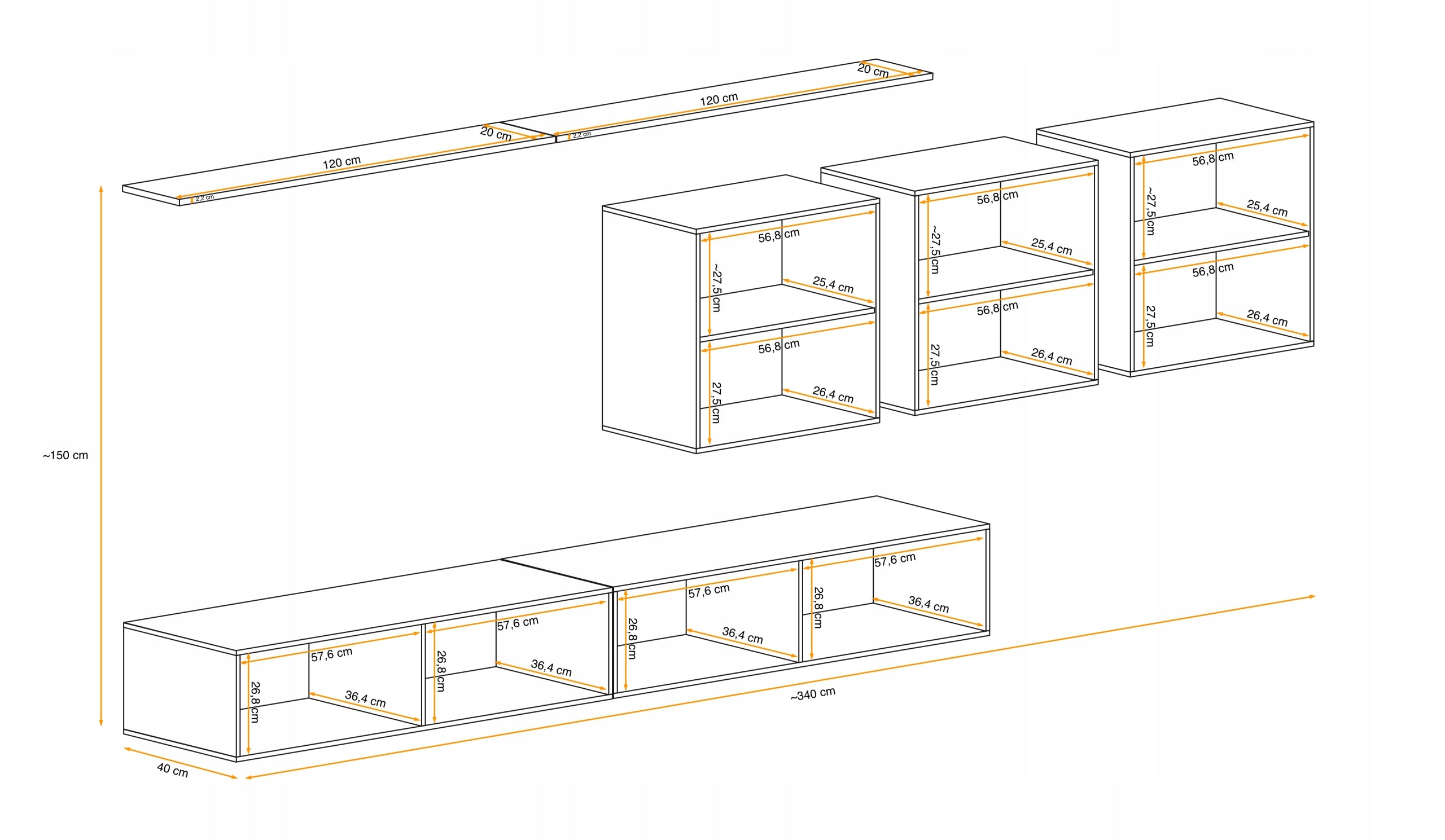 Section Switch VII, Eiche/Grau 