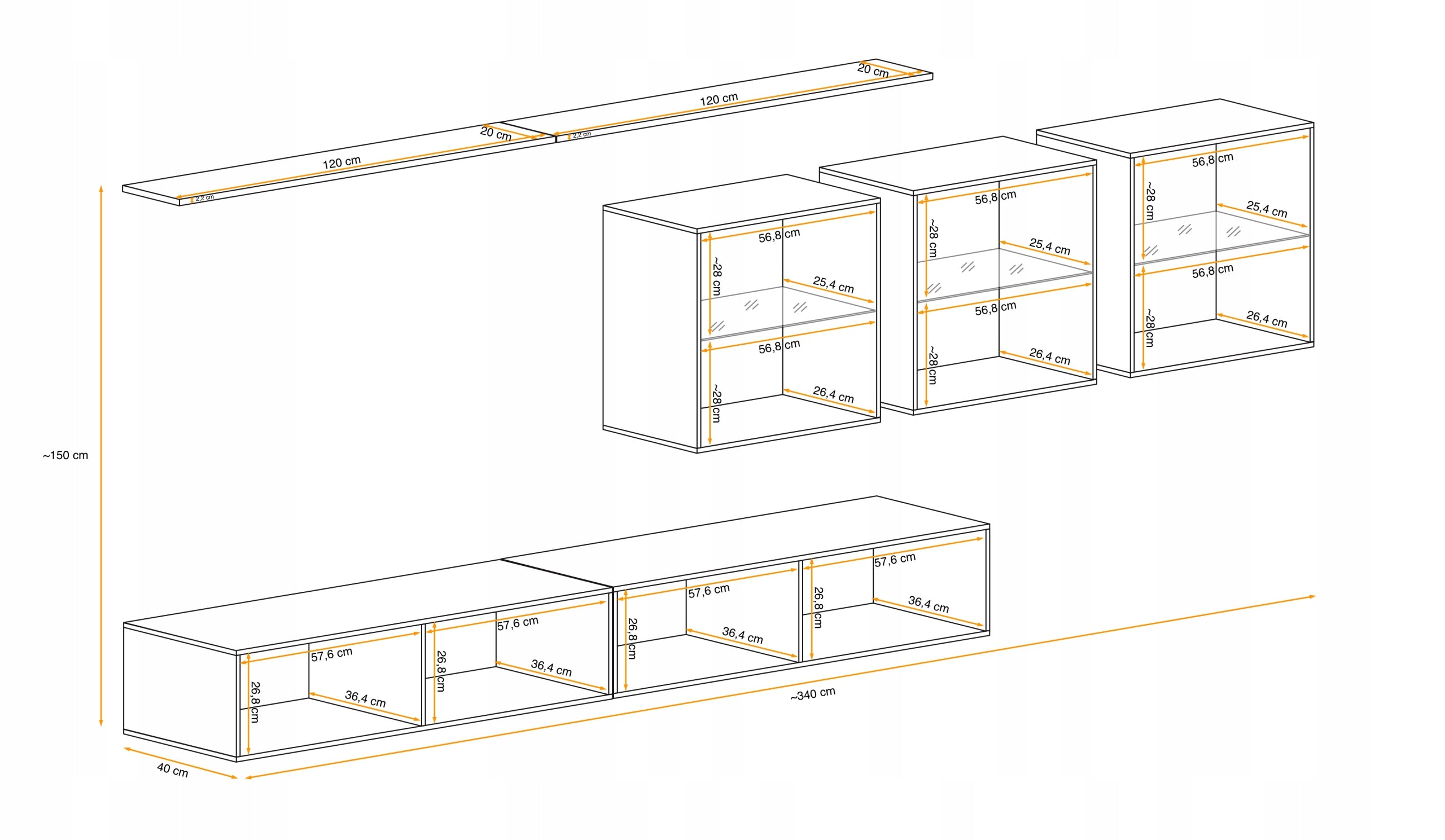Section Switch XVII, Eiche/Weiß 