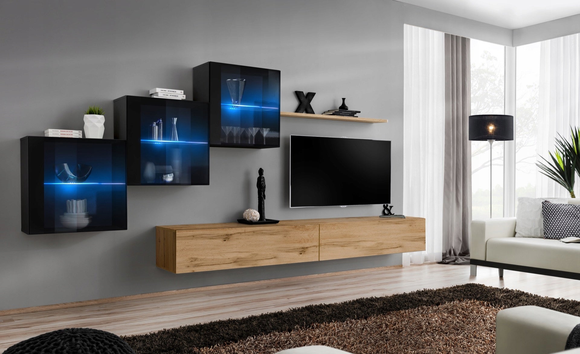 Abschnitt ASM Switch XX, Schwarz/Eiche 