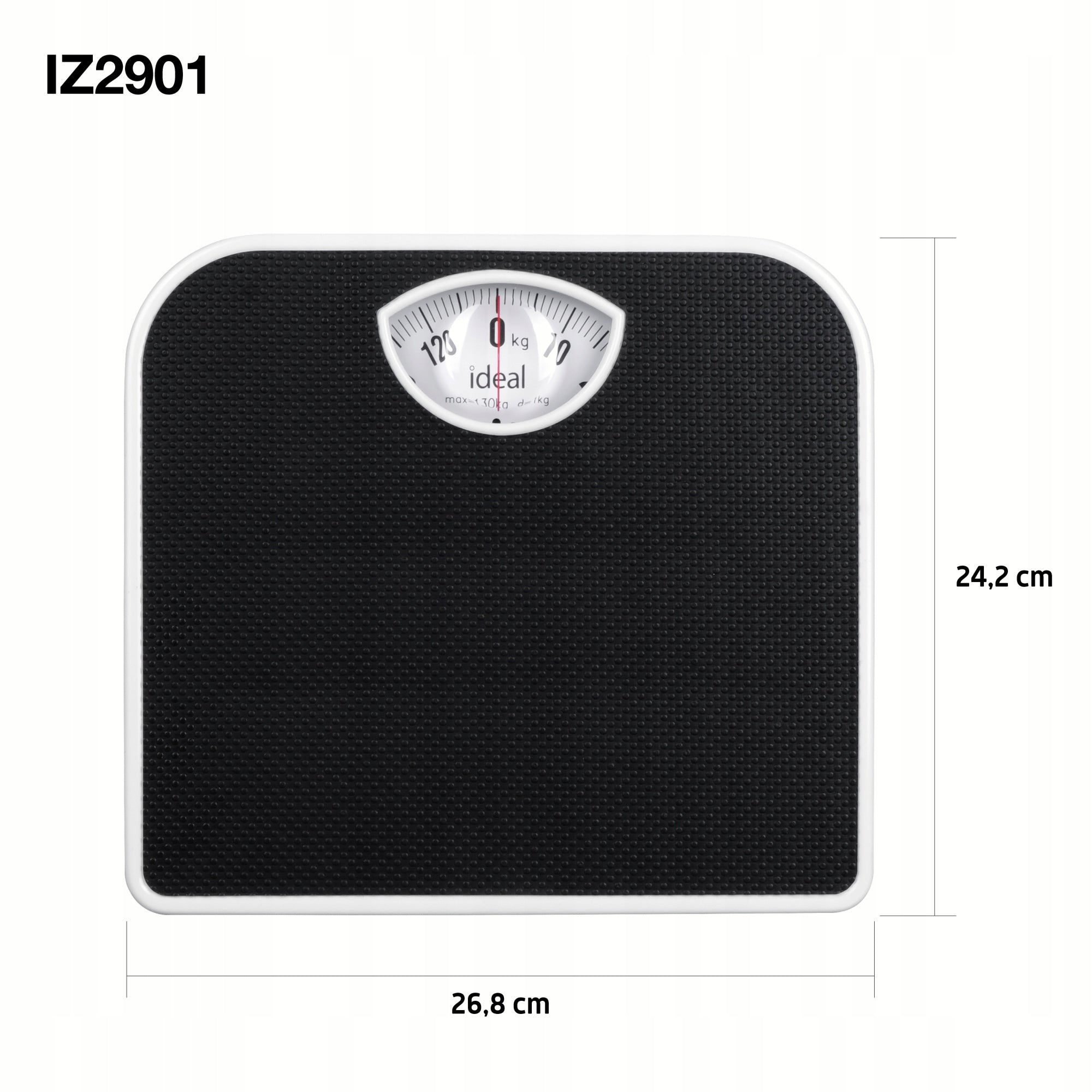 MECHANICAL BATHROOM SCALE CLASSIC ANALOGUE UP TO 130KG IZ9201 BLACK Manufacturer code IZ9201