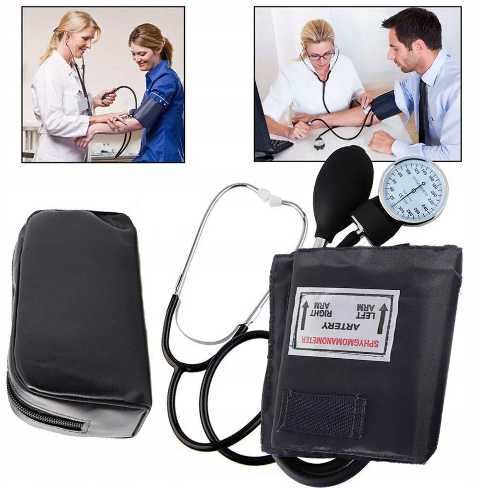 MECHANICAL BLOOD PRESSURE MONITOR + STETHOSCOPE + ARM CUFF SET
