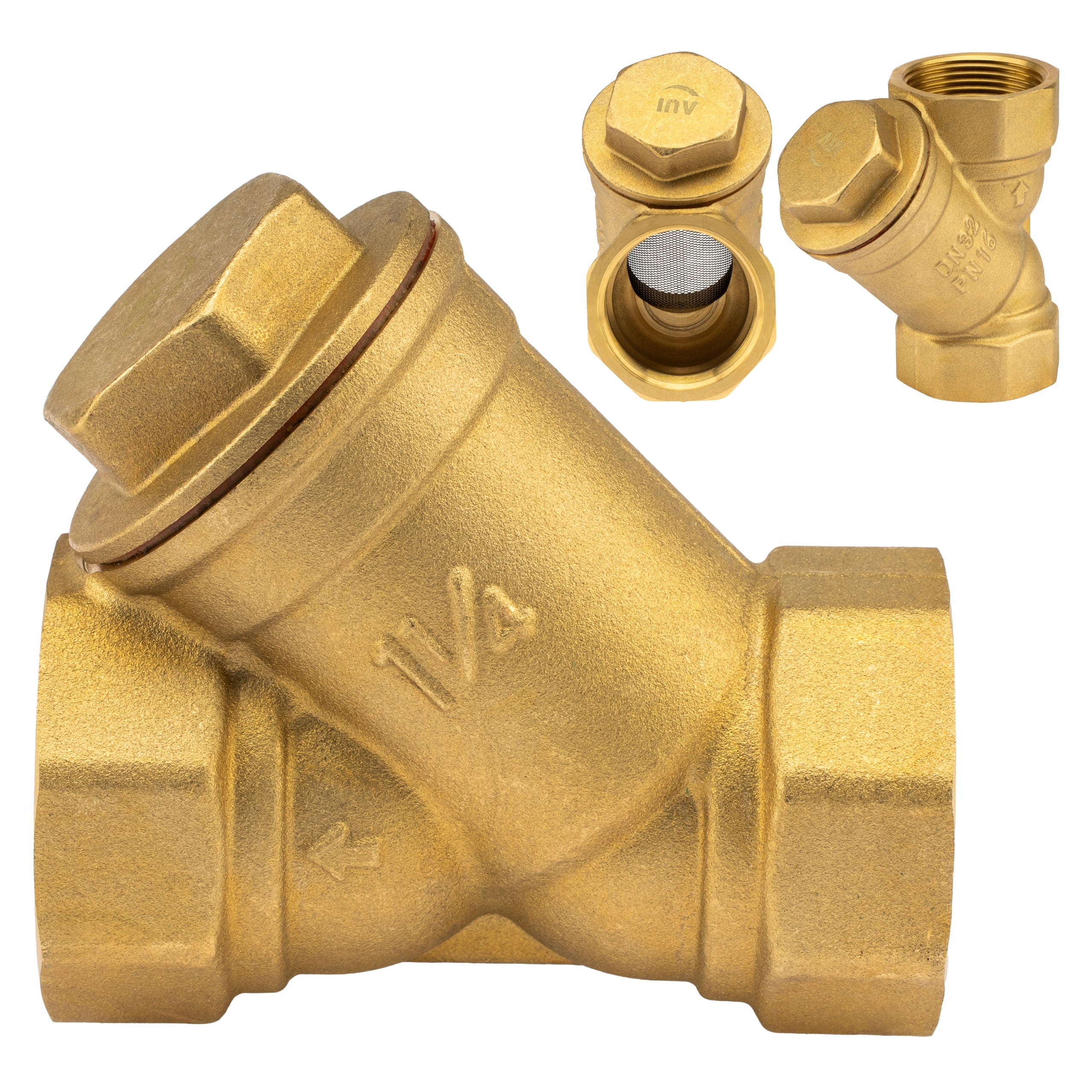 MECHANICAL FILTER FOR WATER ANGLED 5/4'' DN32 INTERNAL THREAD BRASS STRONG
