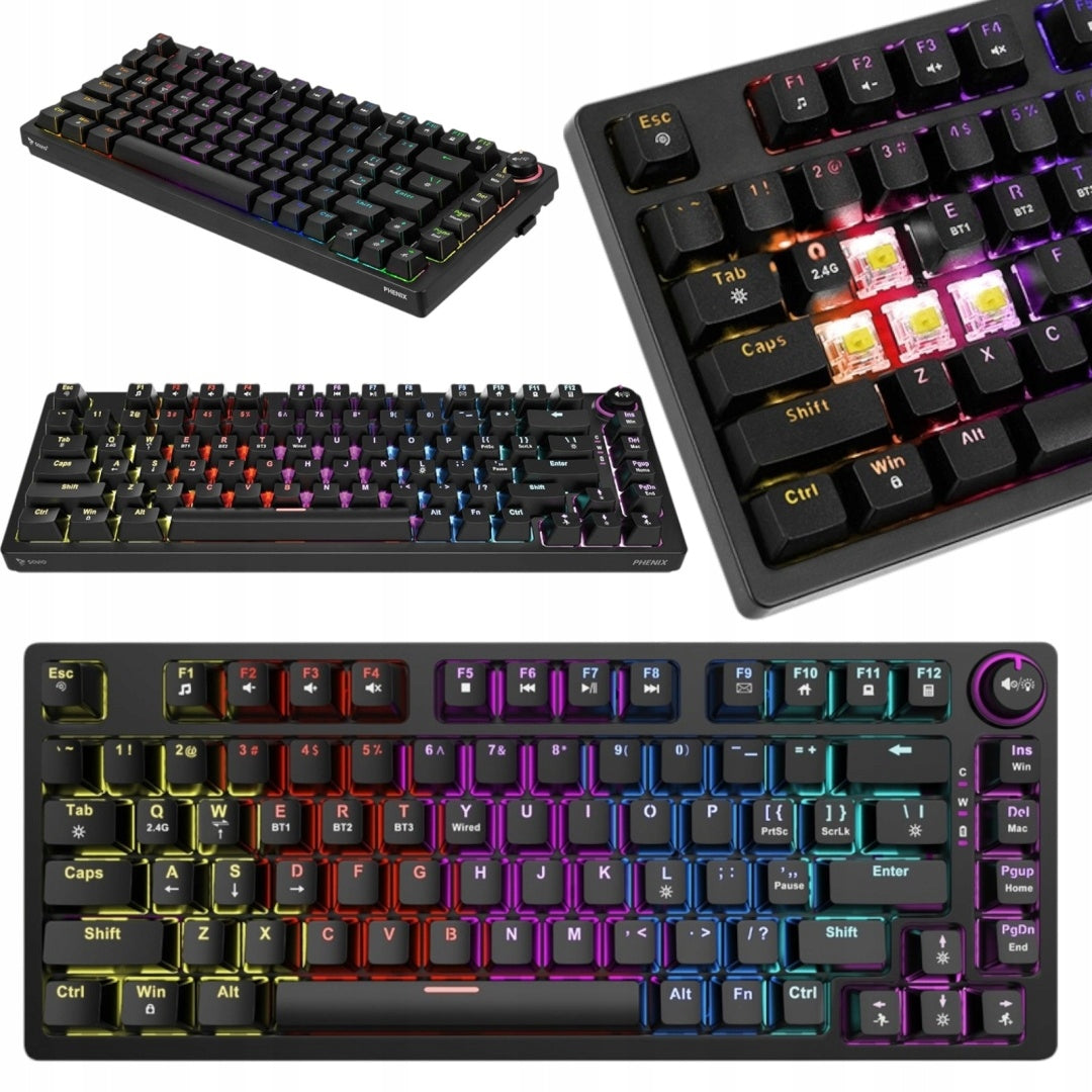 MECHANICAL GAMING KEYBOARD 60% WIRELESS RGB Gateron Yellow PRO