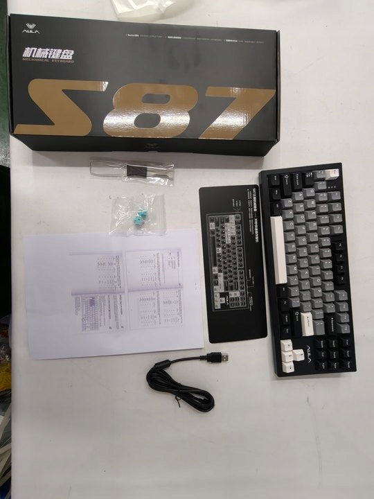 MECHANICAL KEYBOARD 2.4G USB BT S87 PRO BLACK LED FOR GAMERS Packaging status original