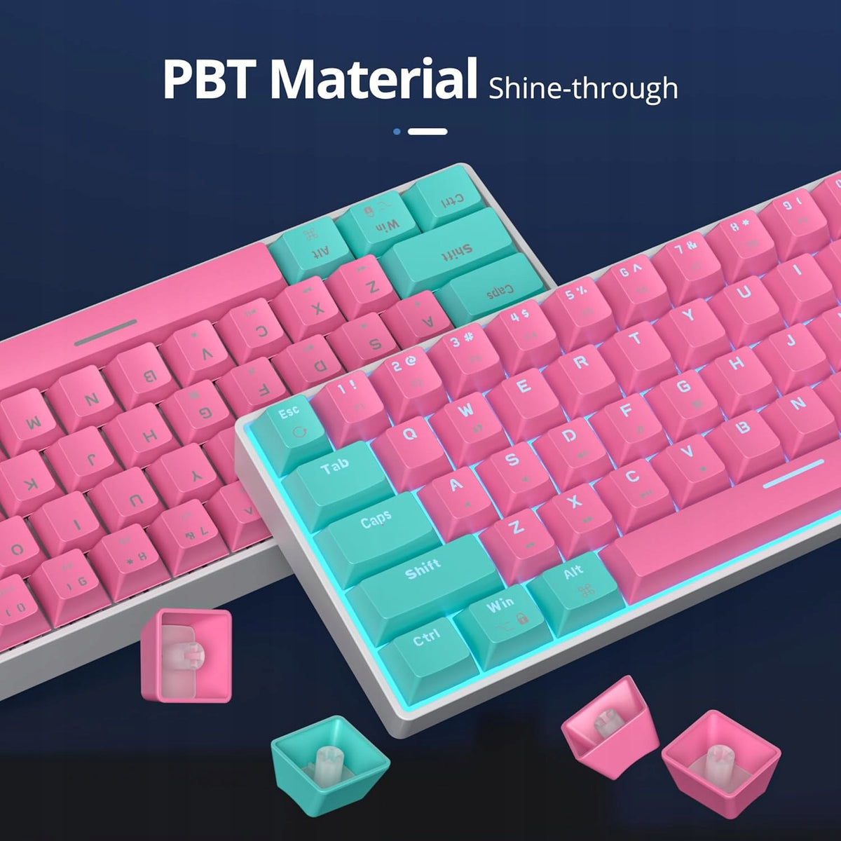 MECHANICAL KEYBOARD 65% 68 USB-C LED KEYS Packaging status original