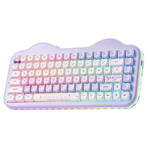 MECHANICAL KEYBOARD 75% PURPLE HOT SWAP GAMING FOR GAMERS Silicone Manufacturer no brand