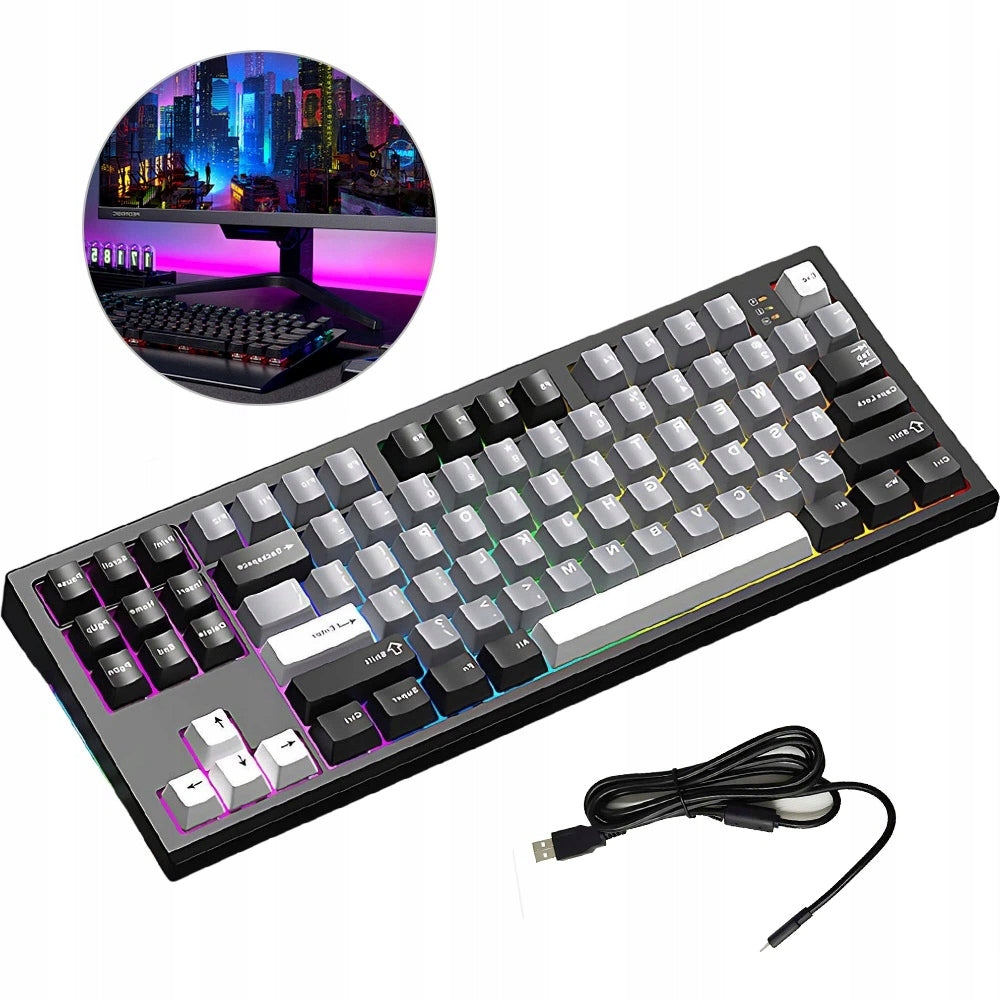 MECHANICAL KEYBOARD S87 PRO BACKLIT BLACK 2.4G USB BT LED GAMING