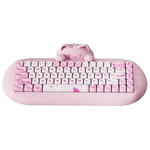 MECHANICAL KEYBOARD WIRELESS 65% HOT SWAP KAWAII CAT Silicone Brand no brand