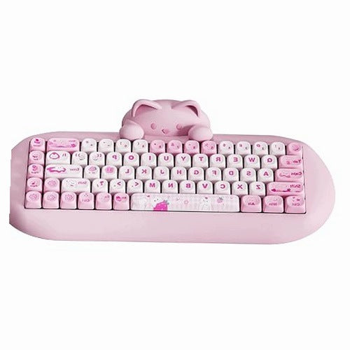 MECHANICAL KEYBOARD WIRELESS 65% HOT SWAP KAWAII CAT Silicone
