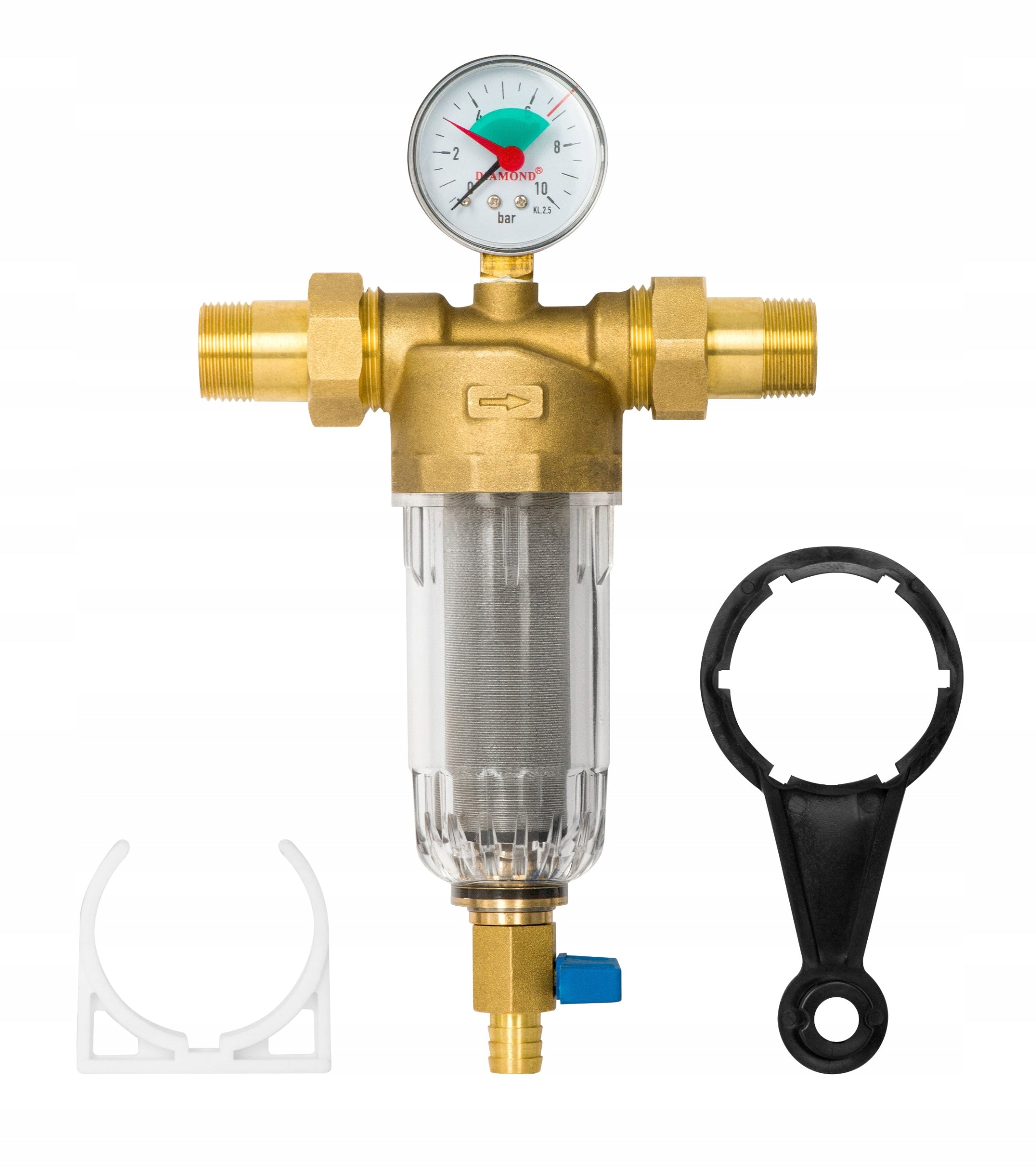MECHANICAL SELF-CLEANING FILTER WITH 3/4 PRESSURE GAUGE