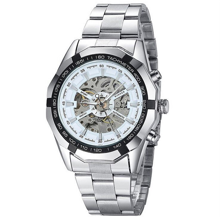 MECHANICAL WATCH MEN'S AUTOMATIC STEEL LUXURY WINNER + BOX Brand Winner