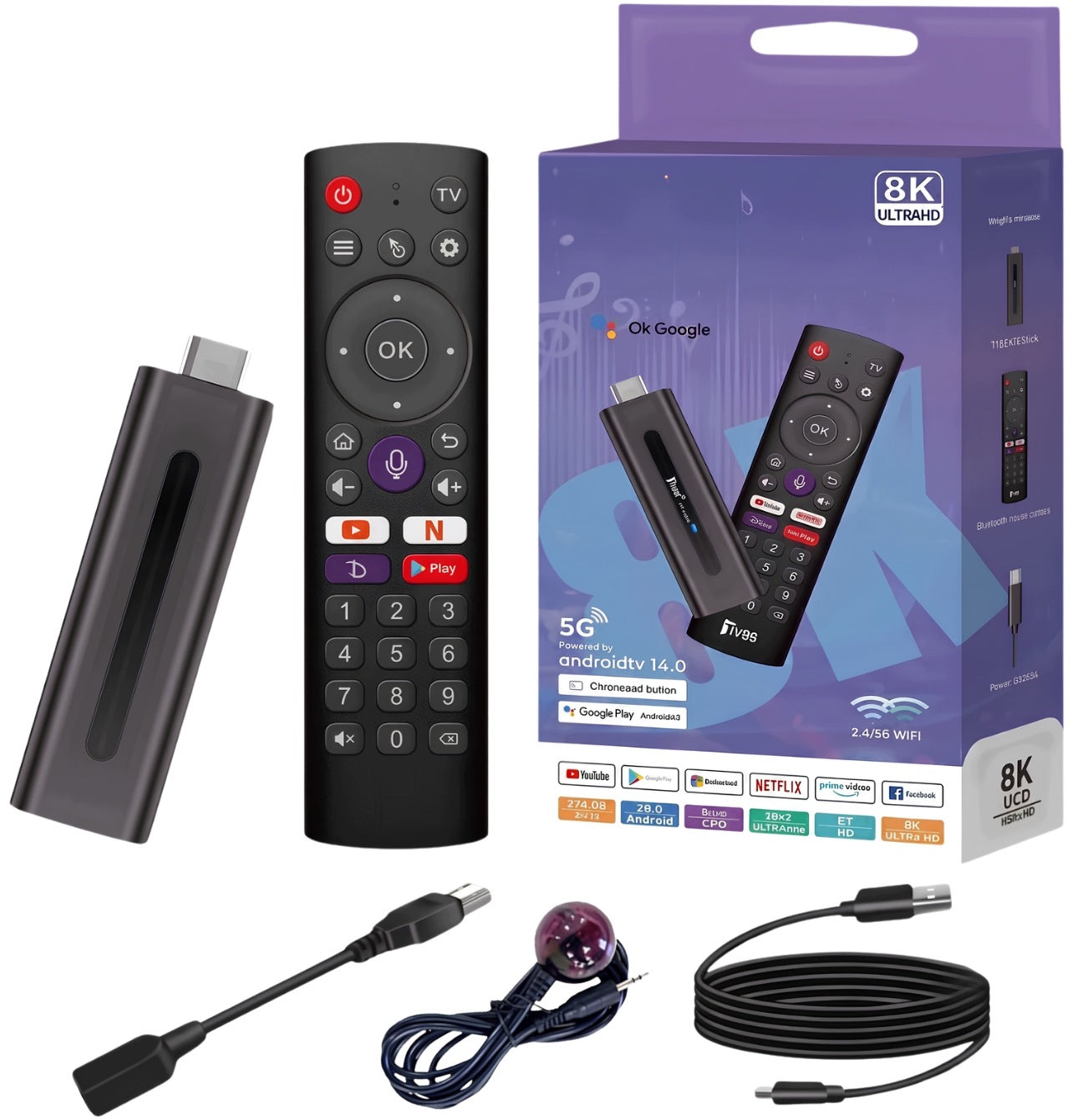 MEDIA PLAYER SMART TV ANDROID 14 BOX STICK TV 2G/16G WIGI 5G