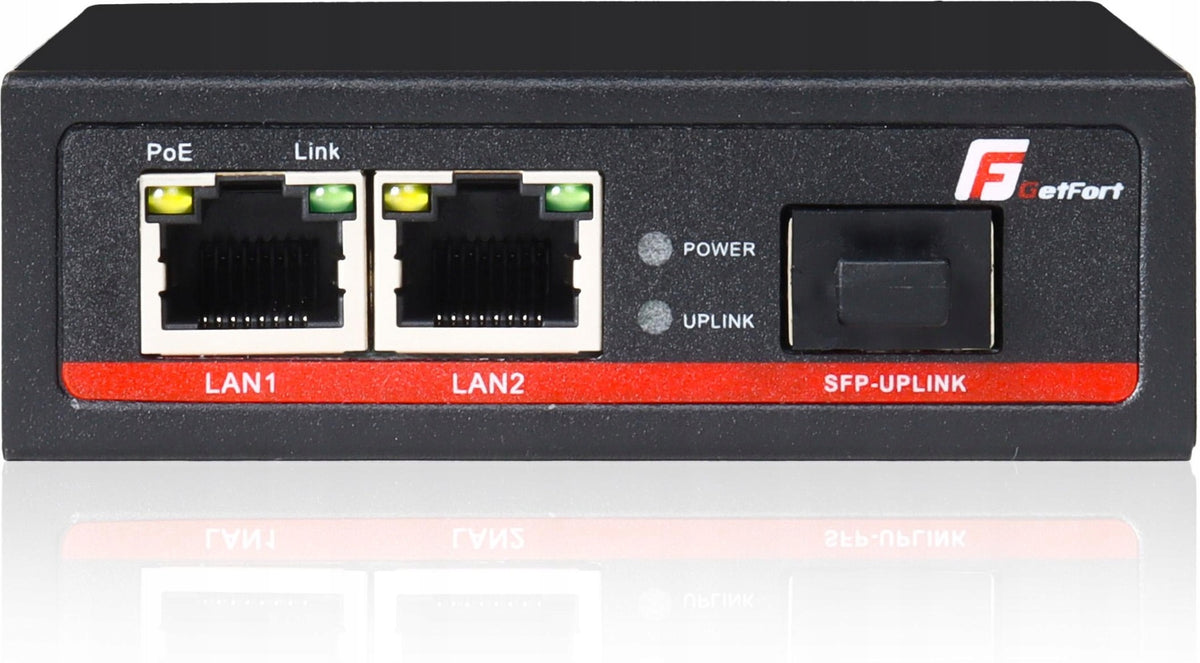 MEDIA POE CONVERTER (SWITCH) GETFORT SFP RJ-45 1000Mbps (2-port) EP Packaging status original