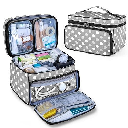 MEDICAL BAG MEDICAL NYLON FOR HOME TRAVEL 2 TRANSPARENT POCKETS Medical device no