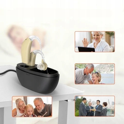 MEDICAL HEARING AID BATTERY AMPLIFIER FOR SENIORS 2 PIECES Ear right and left