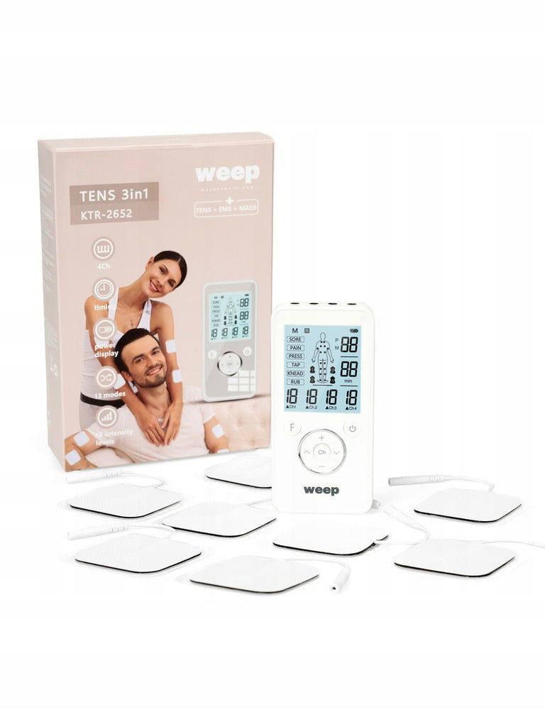 MEDICAL Massager muscle and nerve electrostimulator WEEP TENS EMS 8 ELECTRODES EAN (GTIN) 5903769243822