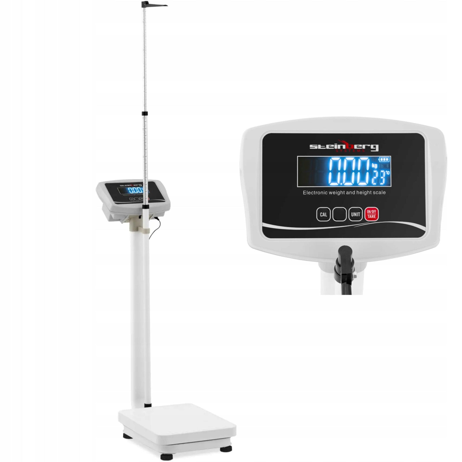MEDICAL SCALE COLUMNAR PERSONAL WITH MEDICAL HEIGHT GAUGE 200KG BMI Brand Steinberg Systems