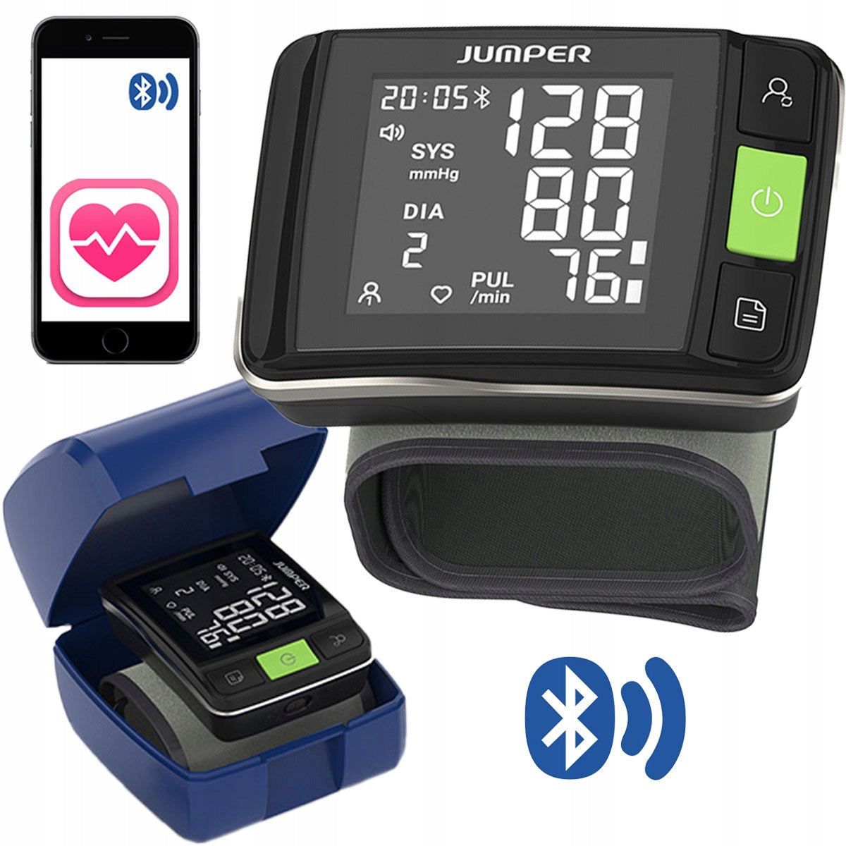 MEDICAL WRIST BLOOD PRESSURE MONITOR Jumper HWA11 + MEASUREMENT DIARY Packaging status original