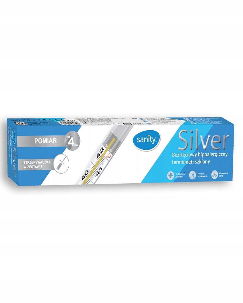 MEDICINE THERMOMETER WITHOUT MERCURY SANITY SILVER Medical device no