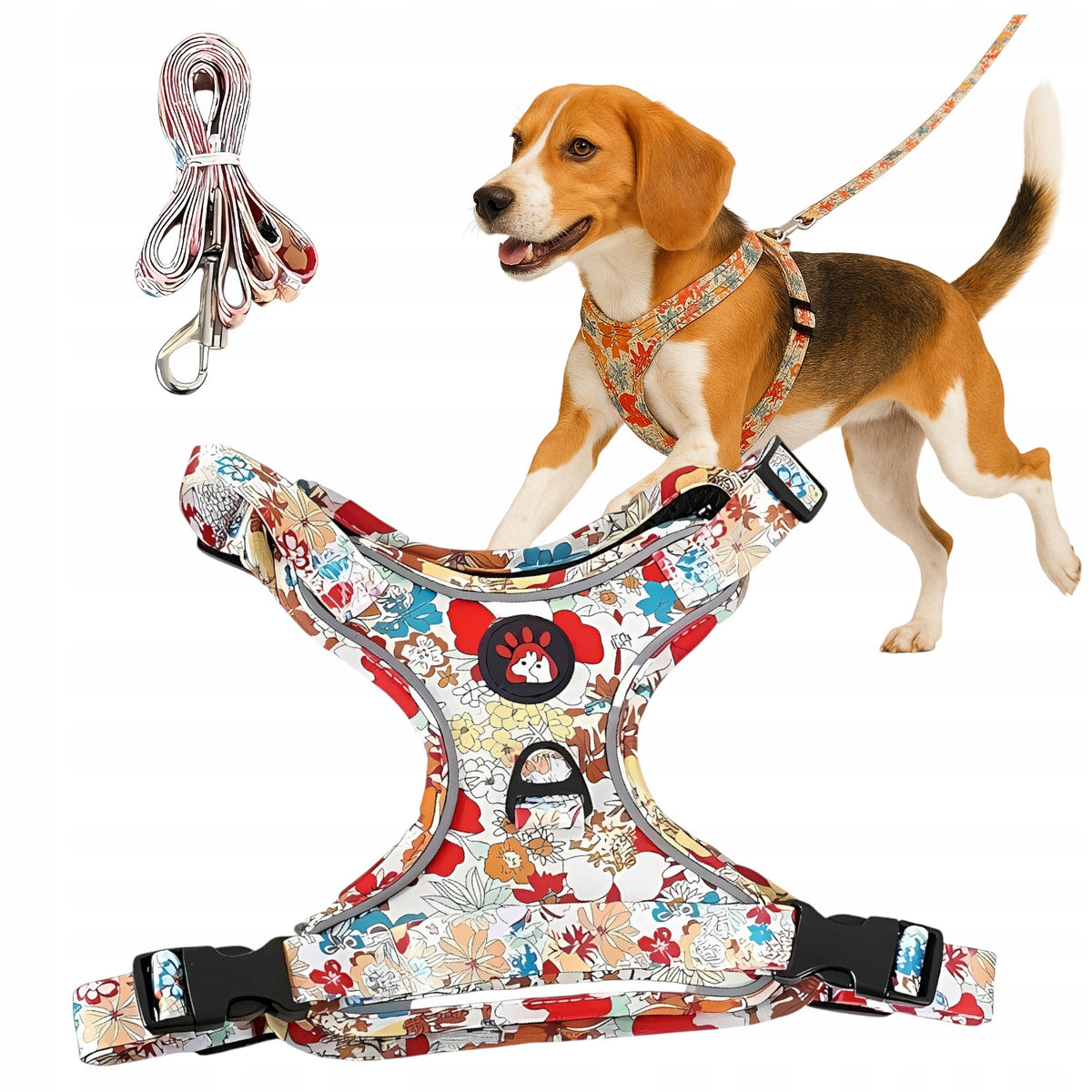 MEDIUM DOG HARNESS PRESSURE-FREE ADJUSTABLE WALKING REFLECTIVE GUARD