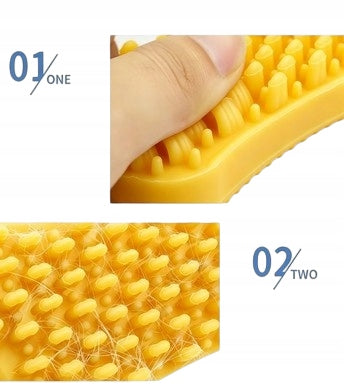 MEDIUM SILICONE BRUSH UNIVERSAL FOR DOG AND CAT YELLOW Manufacturer code SZCZOTKA DLA PSA I KOTA