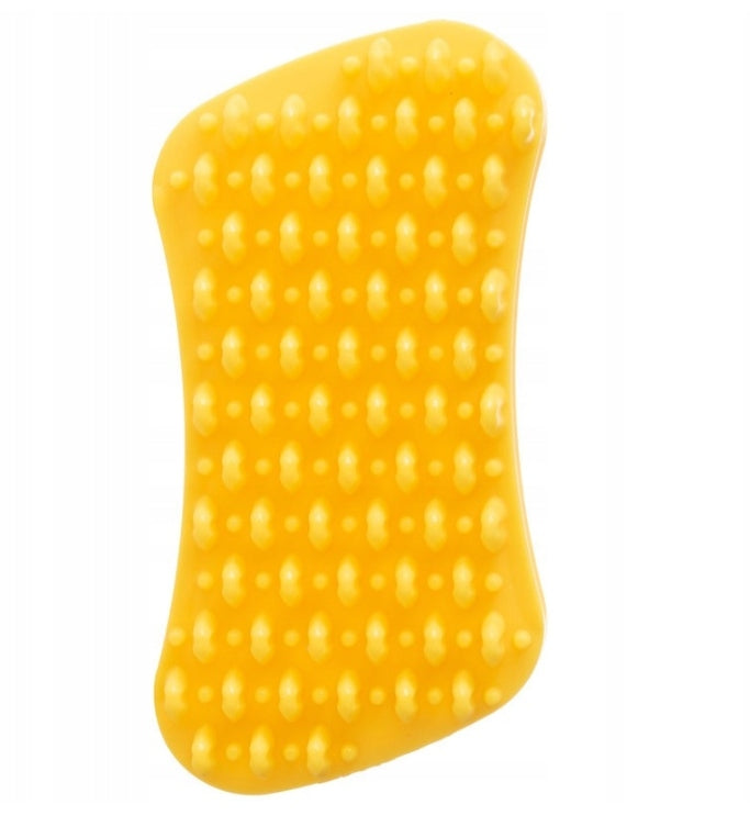 MEDIUM SILICONE BRUSH UNIVERSAL FOR DOG AND CAT YELLOW Packaging status original