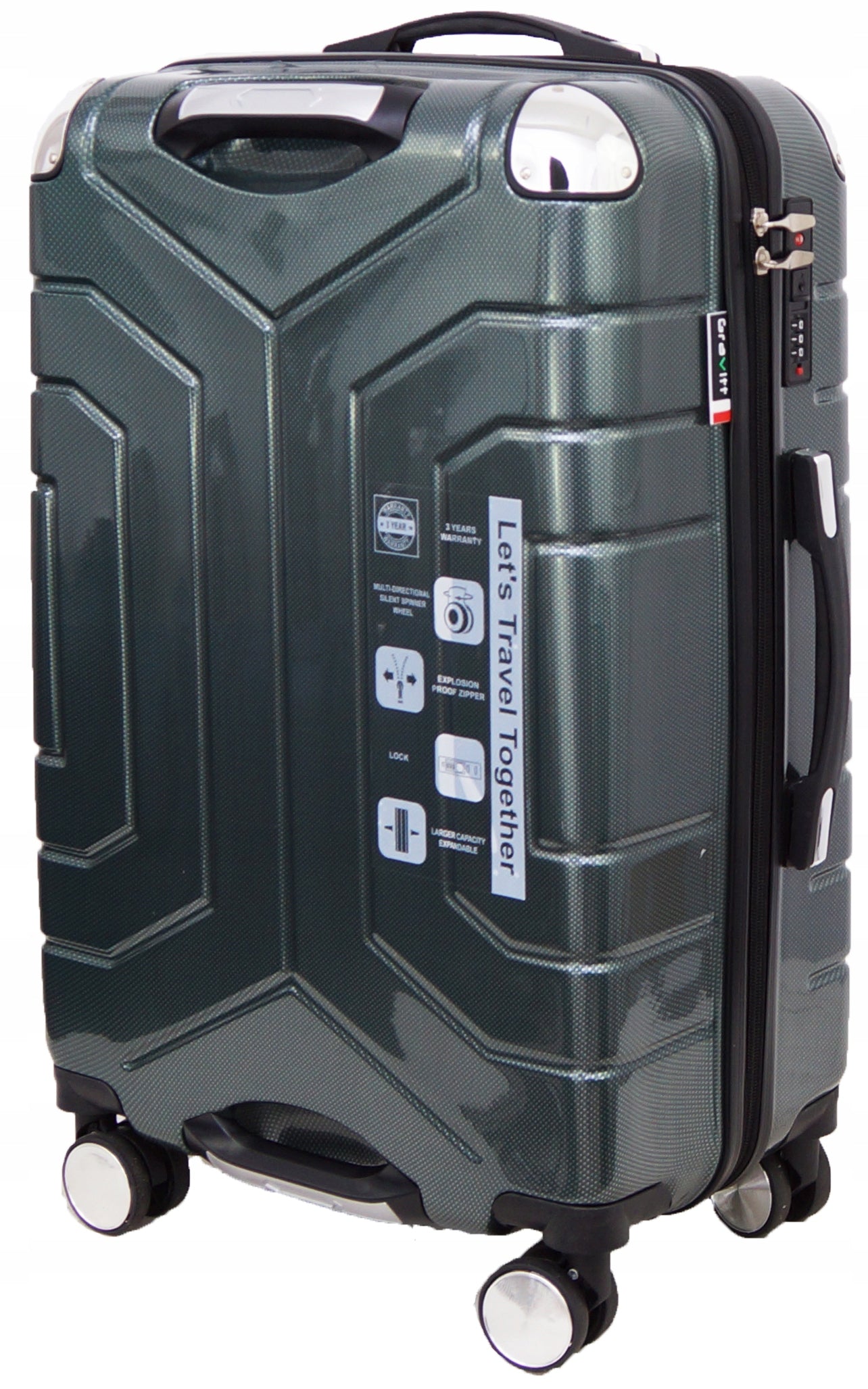 MEDIUM SUITCASE WITH WHEELS XL GRAVITT 7910 POLYCARBONATE HARD BAG